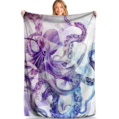 Purple Octopus Tentacles Design Blanket: Abstract Sea Creature Art