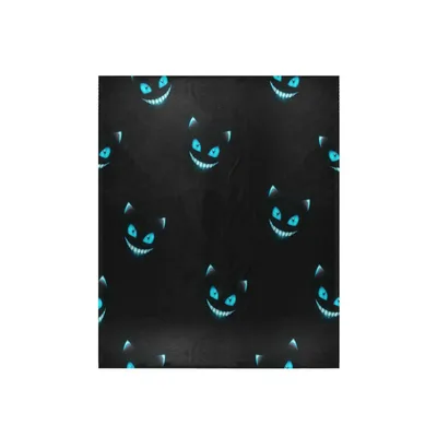 Cheshire Cat Grin Pattern Blanket for Dark Fantasy Lovers