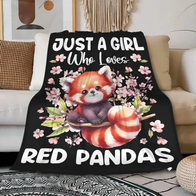 Just a Girl Blanket: Red Panda Love Design for Animal Lovers