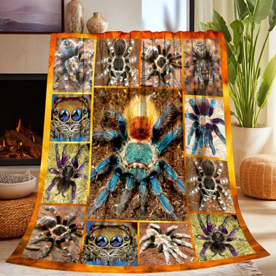 Tarantula Spider Collage Blanket for Arachnid Lovers