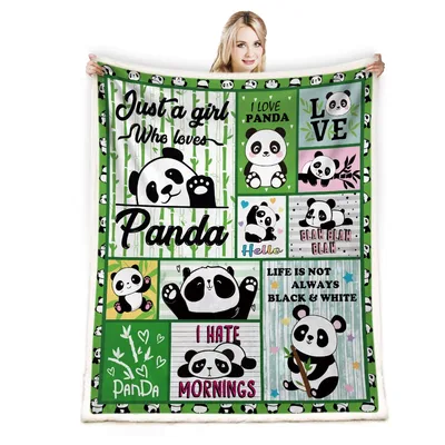 Just a Girl Blanket: A Quilt of Cute Pandas and Bamboo