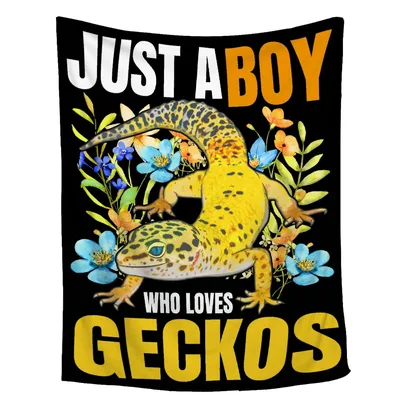 Just a Boy Who Loves Geckos Blanket: Floral Gecko Design
