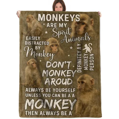 Monkeys Are My Spirit Blanket: Playful Monkey Art Design