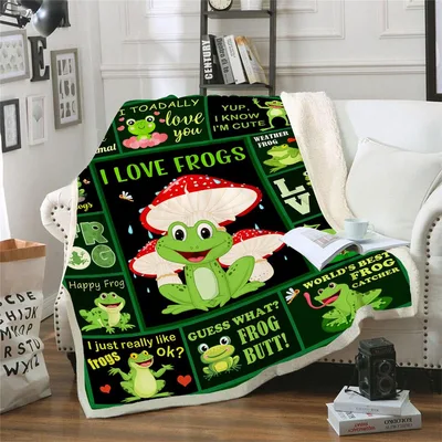 I Love Frogs Pattern Blanket: Cute Amphibian Print for Lovers
