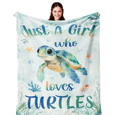 Just a Girl Blanket for Sea Turtle Enthusiasts