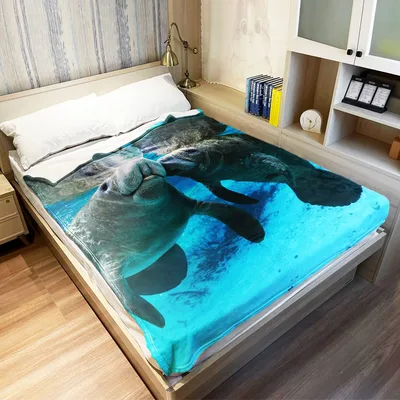 Manatee Couple Kiss Under Blanket: A Gentle Underwater Romance