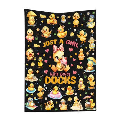 Just a Girl Blanket: Cute Duck Lover Design