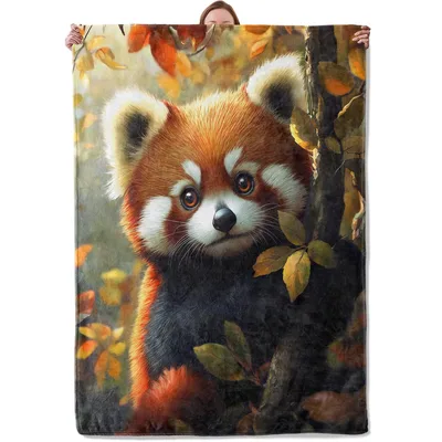 Red Panda in Autumn Blanket