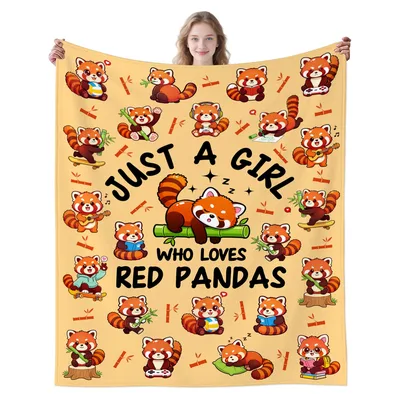 Just a Girl Blanket: Red Panda Love Design