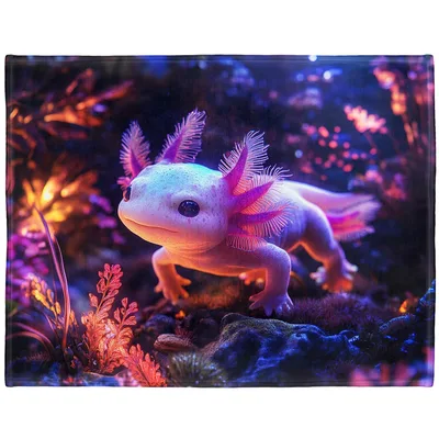 Cute Axolotl Underwater Blanket No. 2 for Aquarium Lovers