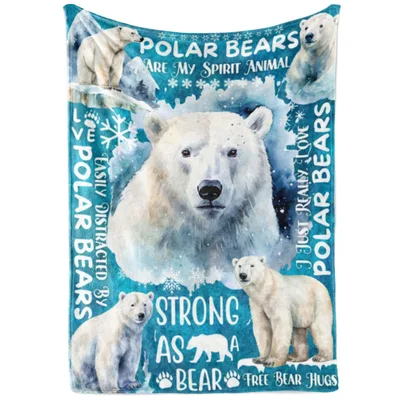 Polar Bears Spirit Animal Blanket: Strong As A Bear Design