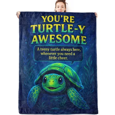 You're Turtle-y Awesome Sea Blanket: Cute Sea Turtle Pun Design