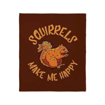 Squirrels Make Me Happy Blanket: A Squirrel Design for Nature Lovers