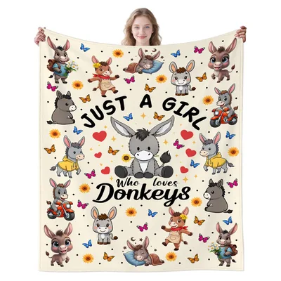 Just a Girl Blanket: Cute Donkey Love Design for Fans