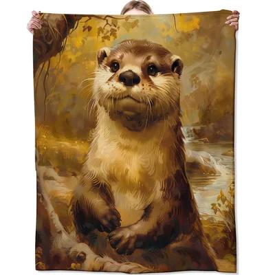 Otter Standing in Painting Blanket