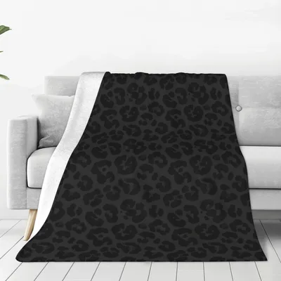Black Leopard Cheetah Print Blanket No. 2 for Dark Animal Lovers