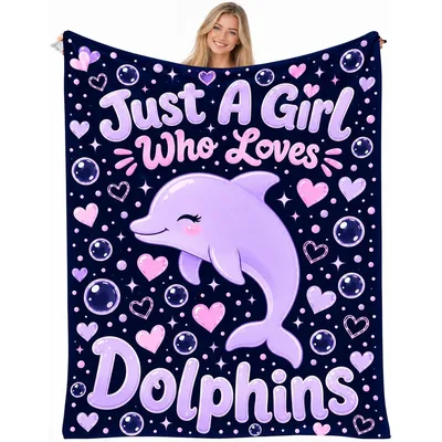 Just a Girl Blanket: Cute Dolphin Design for Ocean Lovers