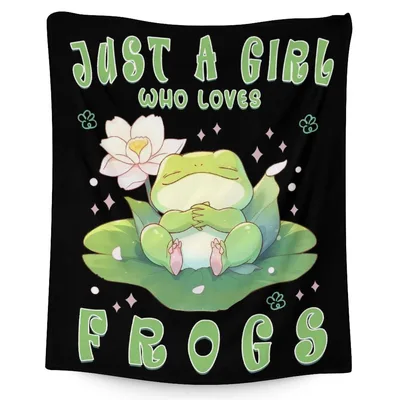 Just a Girl Blanket: Just A Girl Who Loves Frogs Design – Design 4