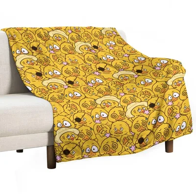 Funny Yellow Duck Pattern Blanket for Cartoon Lovers