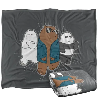 Three Cartoon Bears Walking Blanket: Cool Trio with Sunglasses