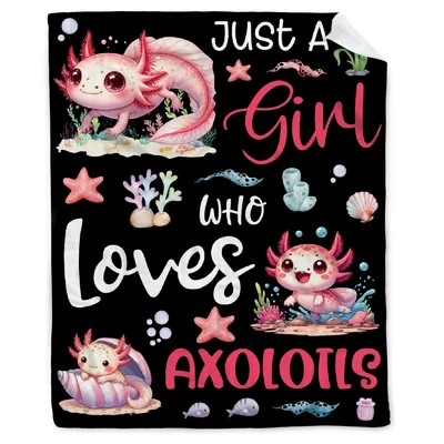 Just a Girl Blanket: Axolotl Lover Design for Home