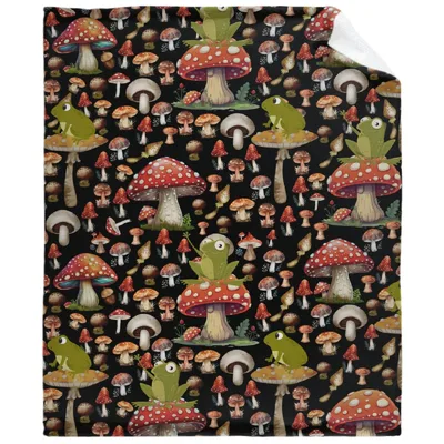 Frogs and Mushrooms Pattern Blanket