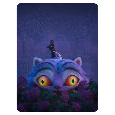 Purple Tiger Peeking Design Blanket for K-Pop Demon Hunters Fans