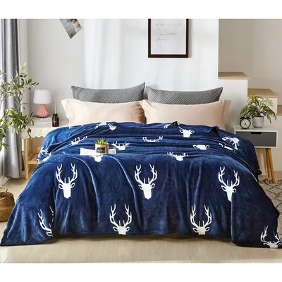 White Deer Antlers Pattern Blanket