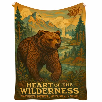 Grizzly Bear Heart Blanket: Nature's Power and History's Soul Design