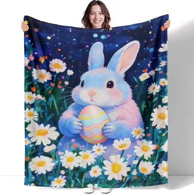 Bunny Rabbit with Daisy Blanket