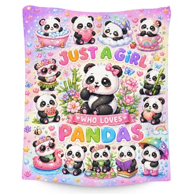 Just a Girl Blanket: Cute Panda Love Design for Cozy Days