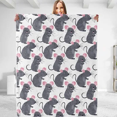 Cute Rat Pattern Blanket for Rodent Enthusiasts