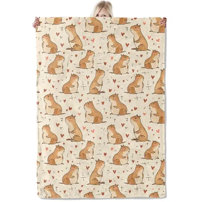 Prairie Dog Heart Pattern Blanket featuring cute gophers