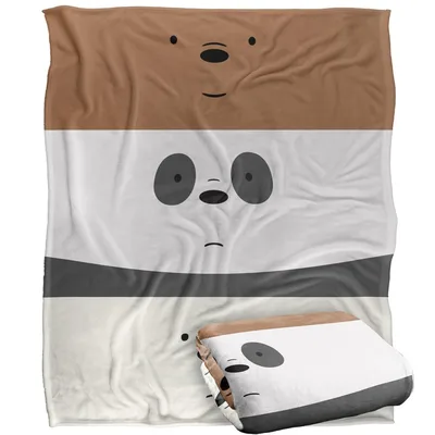Three Bear Faces Stacked Blanket featuring three cartoon bears