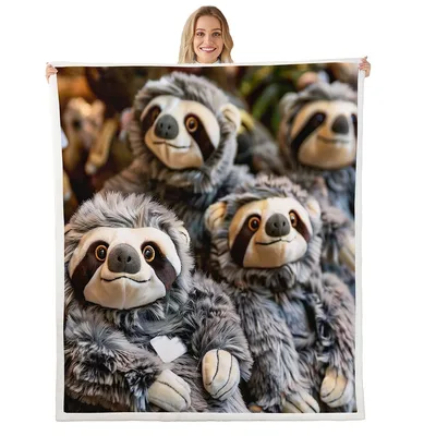 Cute Sloth Friends Blanket: Plush Toy Sloths for Cozy Days