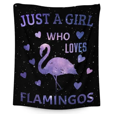 Just a Girl Blanket: Galaxy Flamingo Design for Bird Lovers