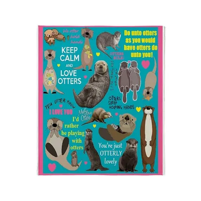 Keep Calm and Love Otters Blanket: A Playful Otter Collage Design