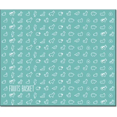 Chinese Zodiac Animal Icon Blanket: Fruits Basket Pattern Design