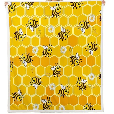 Honeycomb Bees Pattern Blanket No. 2: A Honeybee Hexagon Throw
