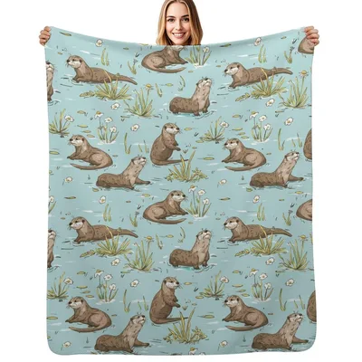 Otter Pond Pattern Blanket: Cute River Otter Design for Cozy Days