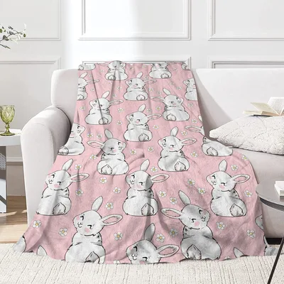 Easter Bunnies and Flowers Blanket: Cozy Spring Bunny Design