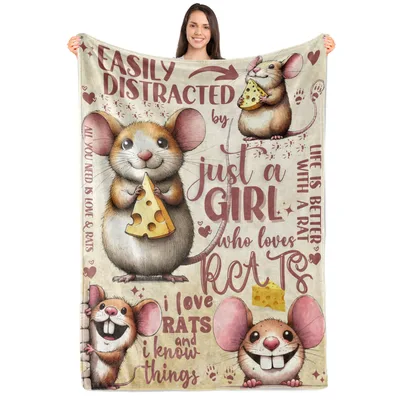 Easily Distracted by Rats Blanket for Pet Lovers