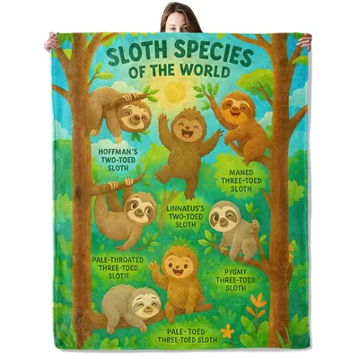 Sloth Species Blanket: A Guide to Six Different Sloth Types