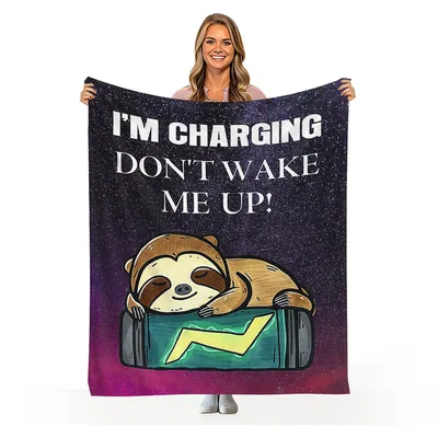 I'm Charging Don't Wake Blanket Sloth Design