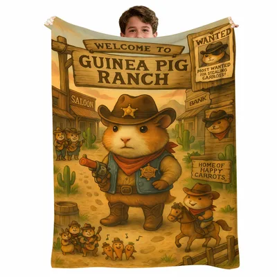 Welcome to Guinea Pig Blanket: Sheriff Cavy Western Ranch Design