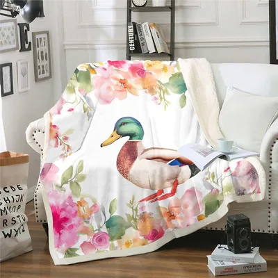 Mallard Duck with Pink Blanket