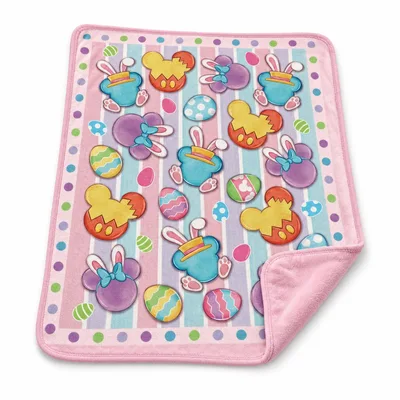Bunny Ears Easter Eggs Blanket featuring cute character silhouettes
