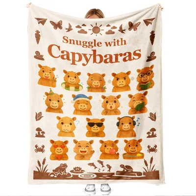 Sloth Snuggle Blanket: A Cozy Capybara Design for Relaxation