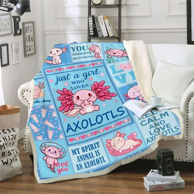 Just a Girl Blanket: Cute Axolotl Collage Design for Lovers