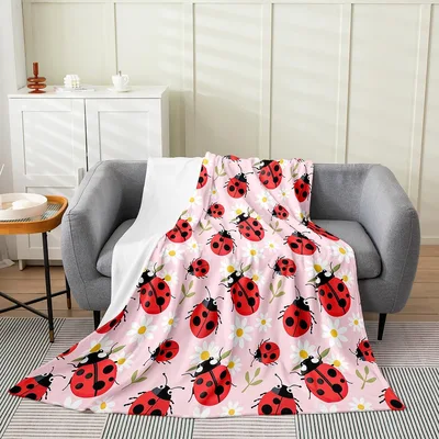 Ladybugs and Daisies Pattern Blanket: A Cute Floral Insect Design